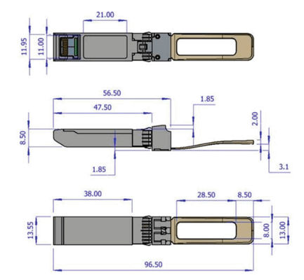 40GbE DDMI Mellanox Optik Alıcı-Verici QSFP+ 850nm MMA1B00-B150D MPO SR4, 150 m'ye kadar