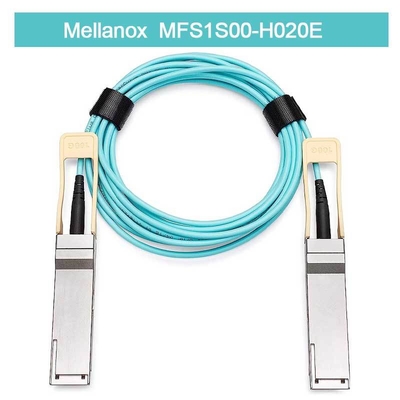 Düşük Gecikme Mellanox AOC kablosu MFS1S00-H020E Splitter Kablosu Ethernet 200GbE 2x100GbE 20m