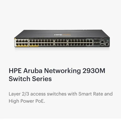 Hpe Aruba Cx 6200f 48g Poe Switch with 4 SFP+ Ports