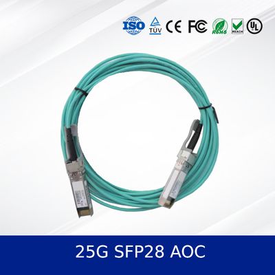 25G SFP28 AOC 3m Aktif Optik Kablo 100m Erişim, Düşük Güç, Dijital Teşhis