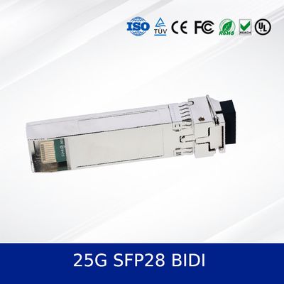 25G SFP28 BIDI 10KM Çift CDR Optik Alıcı Modülü Endüstriyel Temp, DDM Desteği