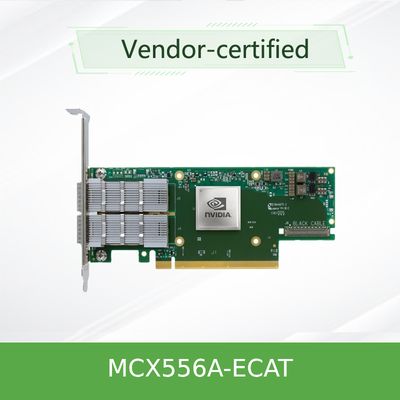 ConnectX-5 VPI Adaptörü Mellanox Ağ Kartı EDR IB 100GbE Çift Bağlantı Noktalı QSFP28 PCIe3.0 MCX556A-ECAT