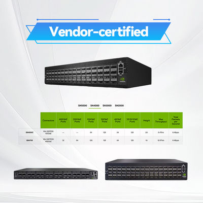 32 QSFP-DD Açık Kaynak Mellanox Ethernet Anahtarları 400GbE 1U MSN4700-WS2F