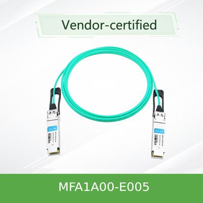 MFA1A00-E005 Aktif Optik Kablo InfiniBand EDR 100 Gb/S'ye Kadar QSFP LSZH 5 m Mellanox AOC kablosu