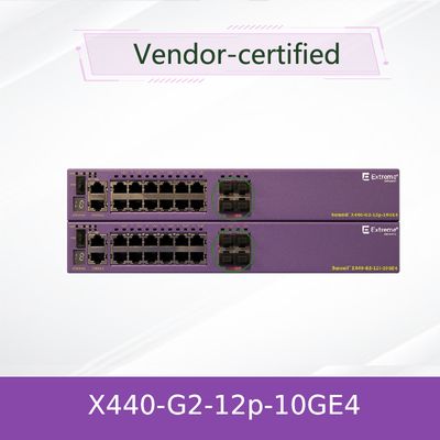 Ölçeklenebilir PoE+ Extreme Network AVB Switch 16531 X440-G2-12p-10GE4