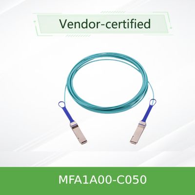 NVIDIA MFA1A00-C050 100Gb/s QSFP28 Active Optical Cable, 50m, for 100GbE Data Center Applications