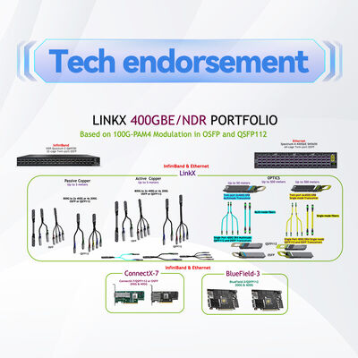 NVIDIA mellanox MFP7E10-N005 50m MPO-12/APC Multimode Fiber Kablo 800G/400G için 8 Fiber Type-B