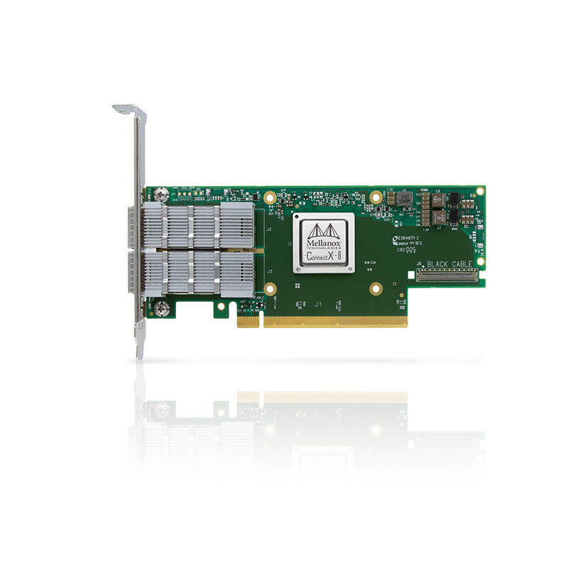 Çift Bağlantı Noktalı Ethernet HDR 200GbE Mellanox Ağ Kartı VPI Adaptörü MCX653106A-HDAT ConnectX 6 QSFP56