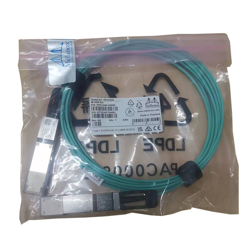 Nvidia Mfs1s00-Hxxxv 200GB/S Qsfp56 Mmf Aoc Mfs1s00-H010e Aktif Optik Kablo, 200gbps'ye kadar, Qsfp56'dan Qsfp56'ya kadar
