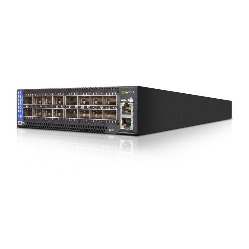 2 Çekirdekli Kısa Derinlikli Mellanox SN2000 Anahtar MSN2100-CB2F 100GbE 1U 16 QSFP28 Bağlantı Noktaları 2 AC PSU'lar X86