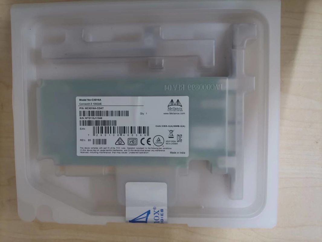 Çift Bağlantı Noktalı QSFP28 Mellanox 100gbe Ağ Kartı Veri Sayfası Adaptörü MCX516A-CDAT PCIe 4.0 X16 Uzun Braket