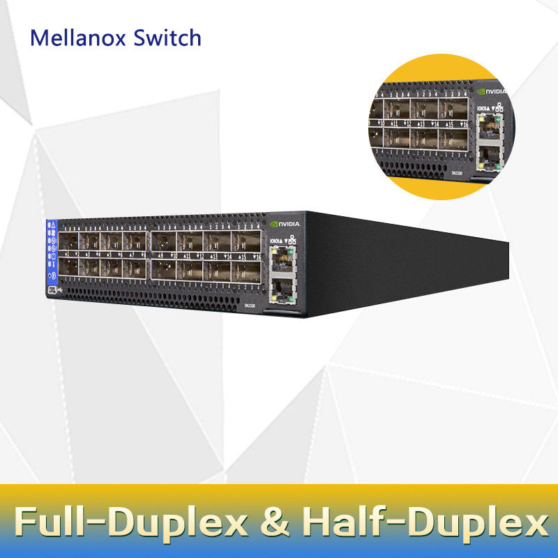 2 Çekirdekli Kısa Derinlikli Mellanox SN2000 Anahtar MSN2100-CB2F 100GbE 1U 16 QSFP28 Bağlantı Noktaları 2 AC PSU'lar X86