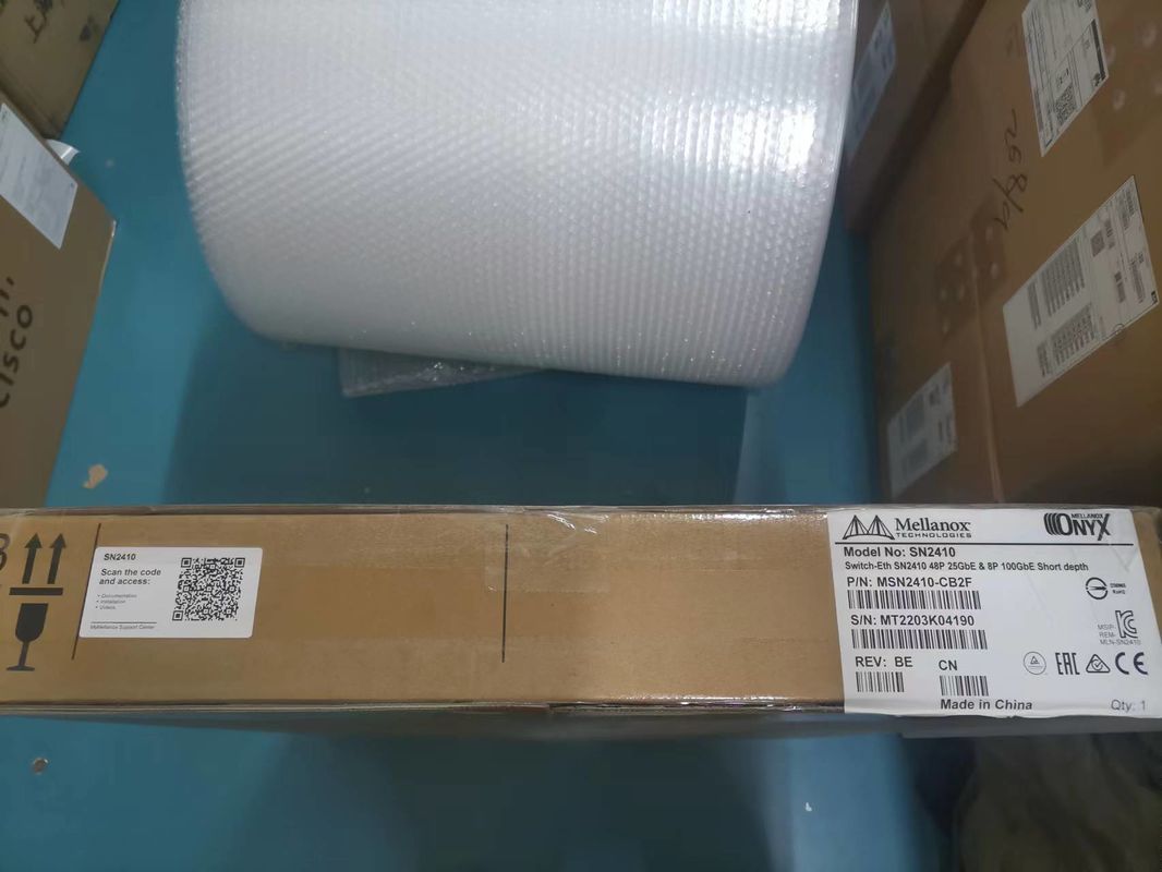 Onyx 18 SFP28 ve 4 QSFP28 Bağlantı Noktalı MSN2410-CB2F Mellanox Ağ Anahtarı Ethernet