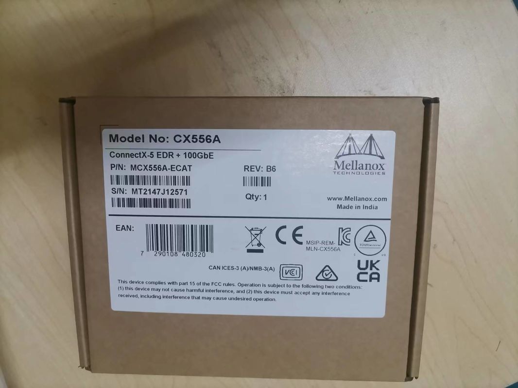 ConnectX-5 Ex VPI Adaptörü Mellanox Ağ Kartı EDR InfiniBand Ve 100GbE Çift Bağlantı Noktalı QSFP28 MCX556A-EDAT