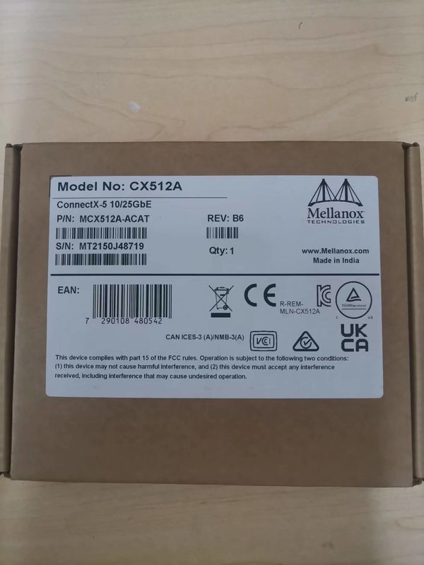 MCX512A-ACAT Mellanox ConnectX-5 EN Ağ Arayüz Kartı 10/25GbE Çift Port SFP28