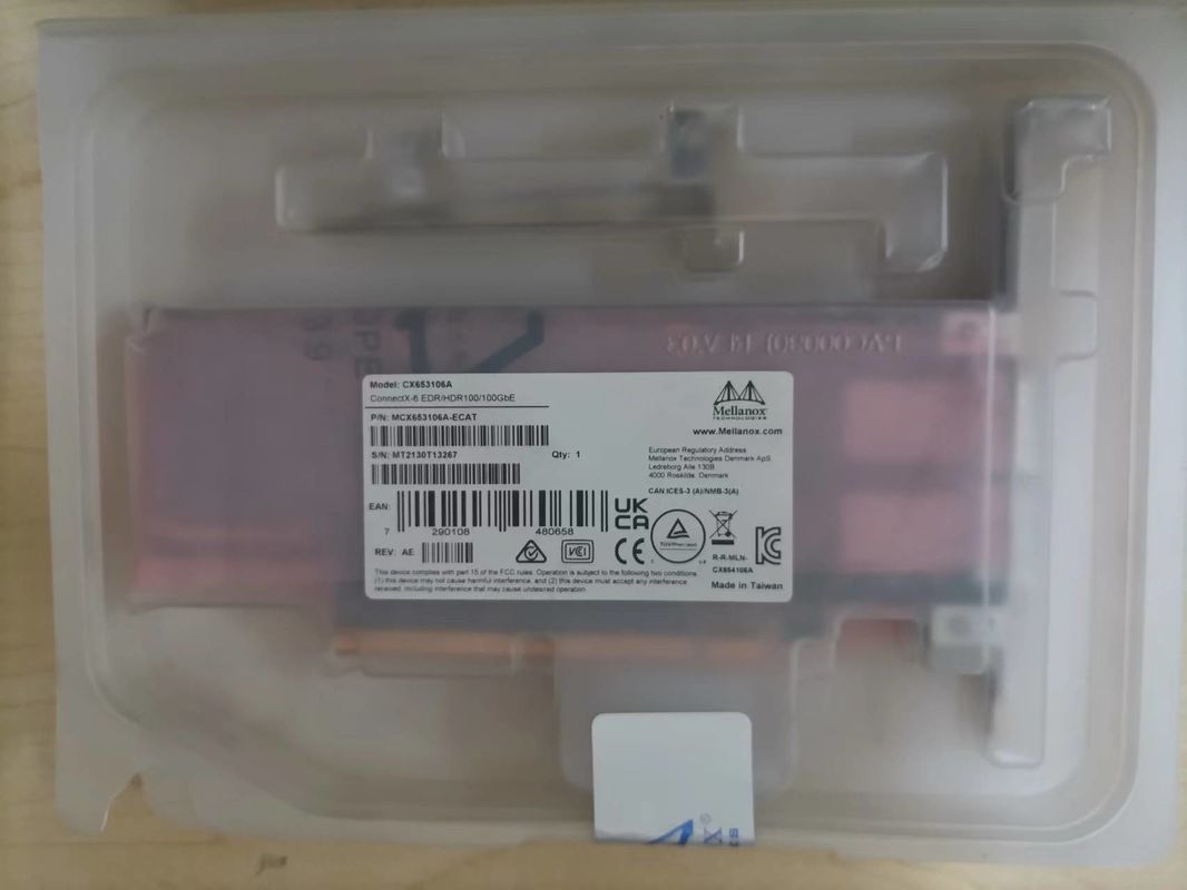 Orijinal MCX653106A-ECAT Connect X-6 100Gb/S Çift Portlu QSFP56 Ethernet Adaptörü