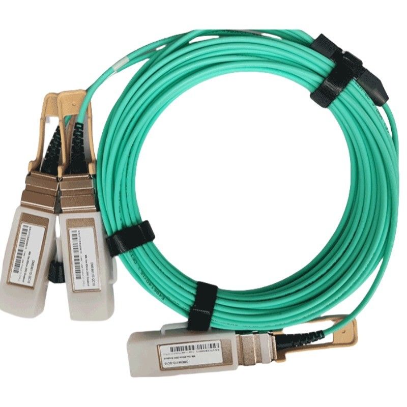 Optik Alıcı Sıcak Bağlanabilir ve 200G QSFP56'dan 2x 100G QSFP56 Aktif Optik Kablo ile Breakout PAM4 Modülasyonu