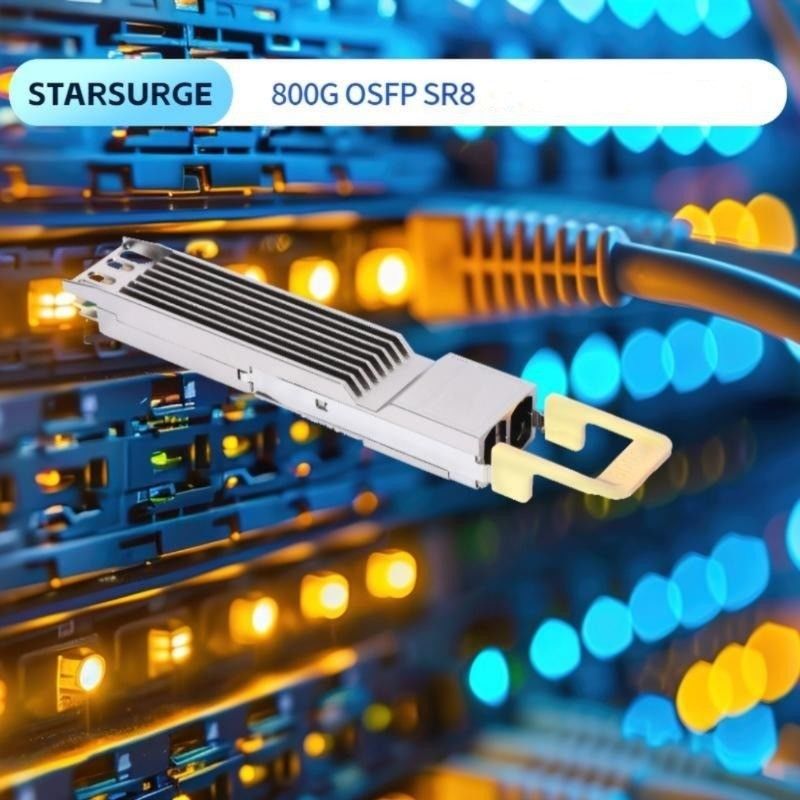 ≤ 17W En Az Alınabilir Güç 800G OSFP SR8 InfiniBand NDR 8x100GbE Breakout Fiber Optic Equipment için Alıcı