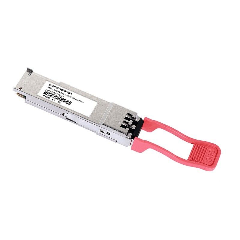 Tek 3.3V Güç Kaynağı 100GBase QSFP28 ER4 40KM Fiber Optic Equipment Duplex LC Optical Transceiver Modülü