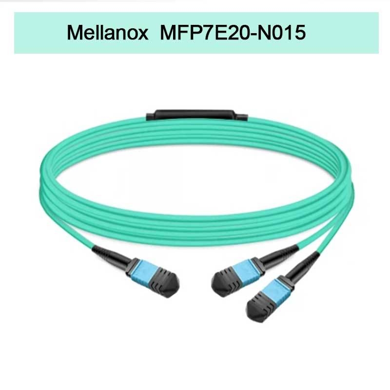 Nvidia Mellanox %100 Orijinal Ürünler Mfp7e20-N015 Pasif Fiber Kablo, Mmf, MPO12 APC'den 2xmpo12 APC'ye, 15m