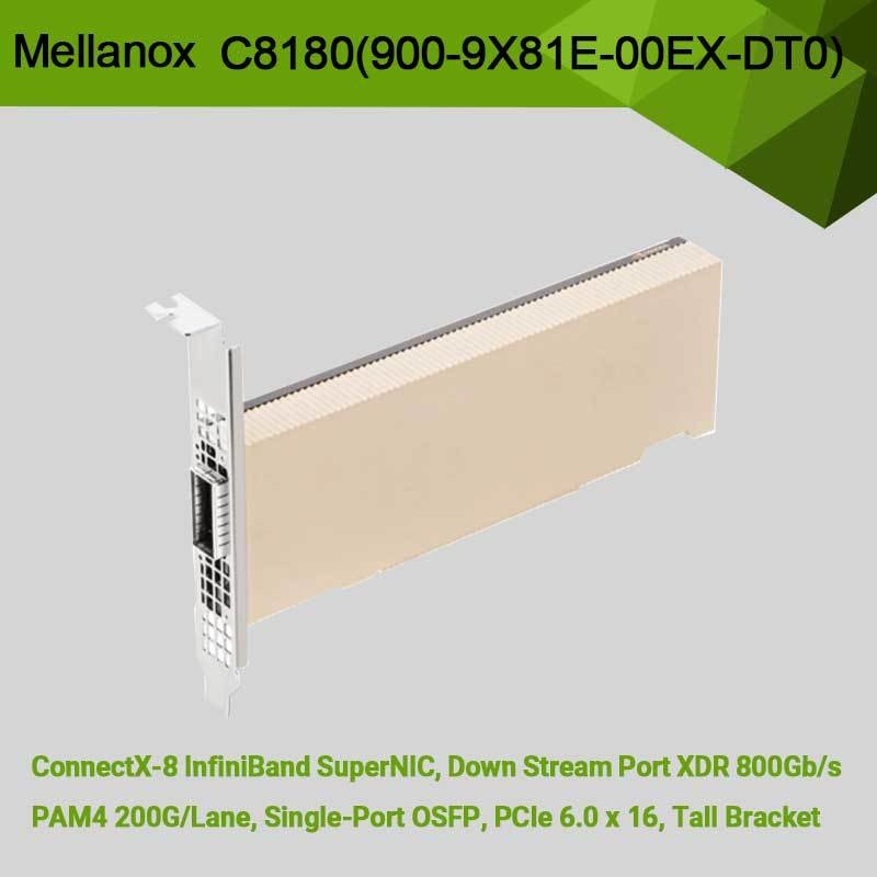 Nvidia Connectx-8 Adaptörü C8180 (900-9X81E-00EX-DT0) Tek Kafesli Osfp Infiniband: 800gbs Xdr Ib