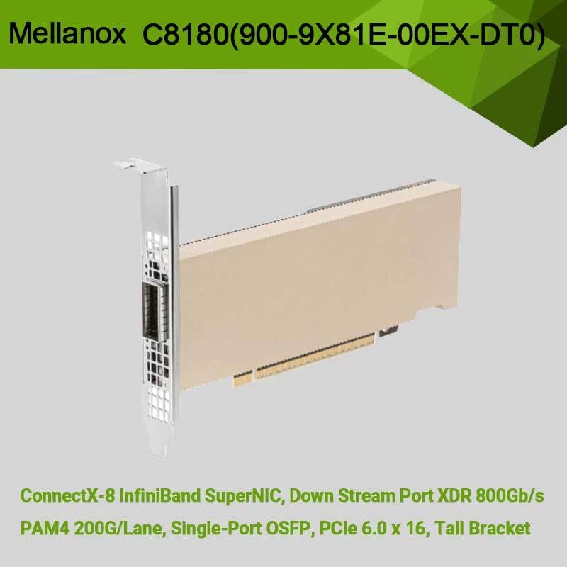 Nvidia Connectx-8 Adaptörü C8180 (900-9X81E-00EX-DT0) Tek Kafesli Osfp Infiniband: 800gbs Xdr Ib