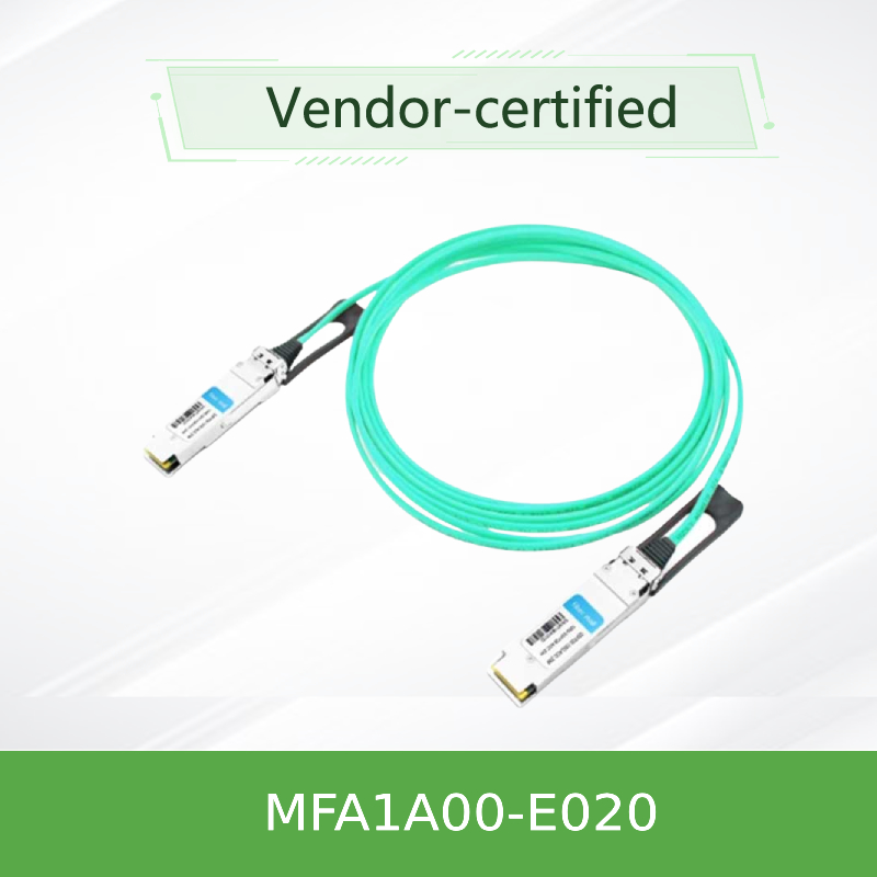 Nvidia Mfa1a00-Xxxx 100GB/S Qsfp28 Mmf Aktif Optik Kablo Mfa1a00-E020 Aktif Fiber Kablo Ib EDR 100GB/S