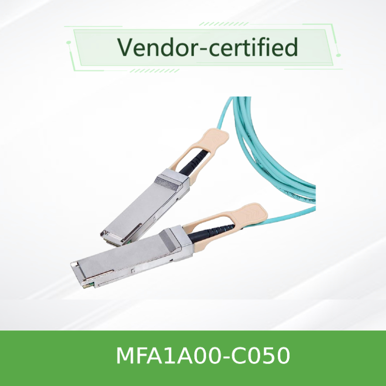 QSFP LSZH Mellanox AOC Aktif Optik Kablo MFA1A00-C050 100GbE 50m yeni ve orijinal