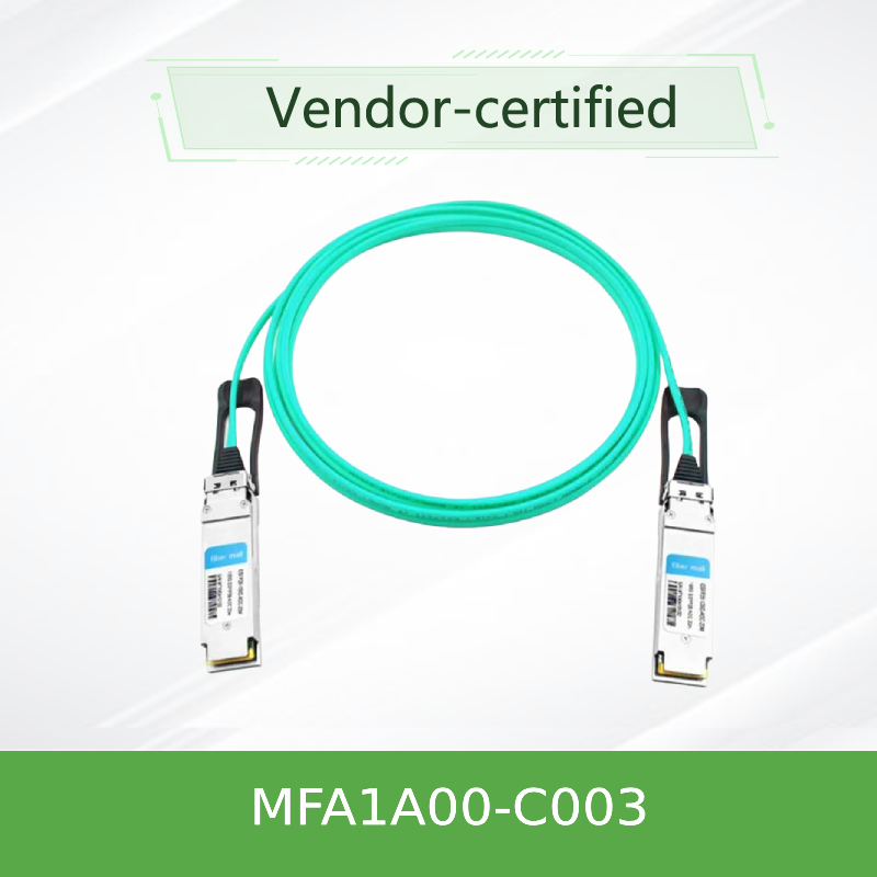 QSFP LSZH Mellanox AOC Aktif Optik Kablo MFA1A00-C003 100GbE 3m