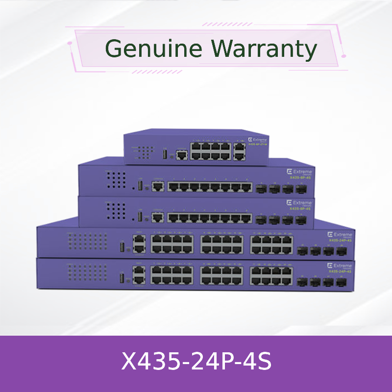 24P Extreme Networks X435 AVB Switch X435 4S 68Gbps 50.6Mpps yeni ve orijinal