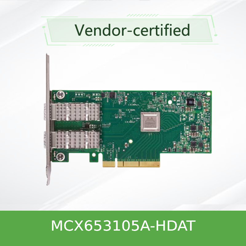 NVIDIA MCX653105A-HDAT ConnectX-6 200Gb/s InfiniBand Adaptör Kartı ¢ Tek portlu QSFP56, PCIe Gen 4.0 x16, Düşük profilli